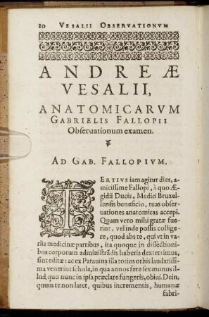 Anatomicarum Gabrielis Fallopii Observationum Examen