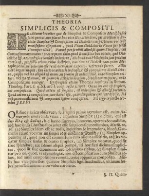 Theoria Simplicis & Compositi.