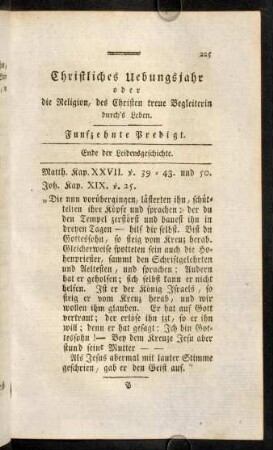225-244, Funfzehnte Predigt