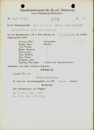 Rieger, Karl