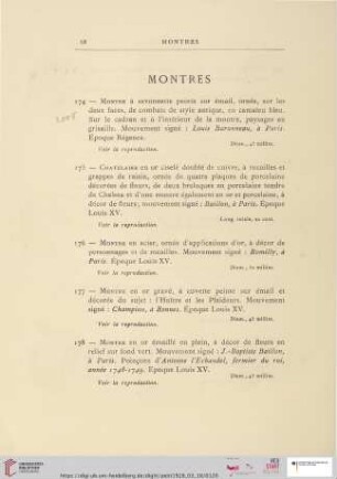 Montres (Nr. 174 - 178)