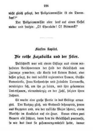 Fünftes Kapitel. Die rothe Kazabaika und der Stier.