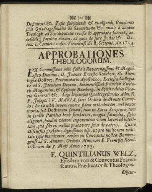 Approbationes Theologorum.