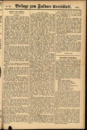 Zweite Ausgabe vom Samstag, den 21. Juli 1894.