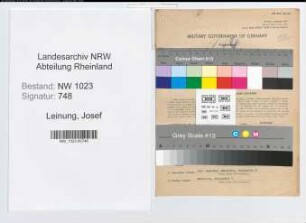 Entnazifizierung Josef Leinung , geb. 19.03.1909 (Spediteur)