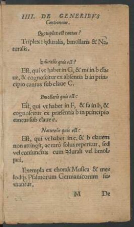 IIII. De Generibus Cantionum.