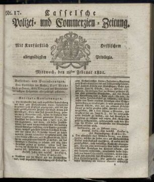 Nr. 17, Mittwoch den 28sten Februar. 1821