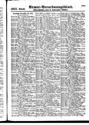 1615. Ausgabe. Samstag, 8. September 1917