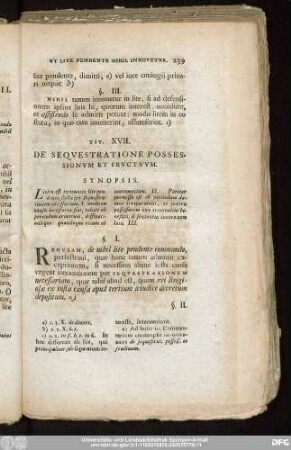 Tit. XVII. De Sequestratione Possessionum Et Fructuum.