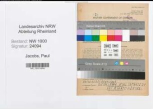 Entnazifizierung Paul Jacobs, geb. 13.11.1900 (Wachmann)