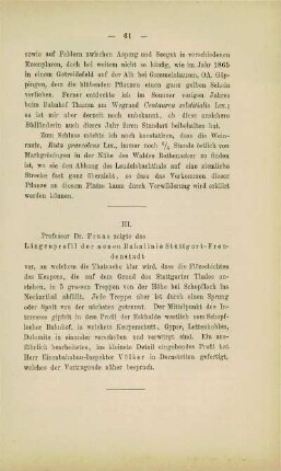 Längenprofil der neuen Bahnlinie Stuttgart-Freundenstadt (Fraas)
