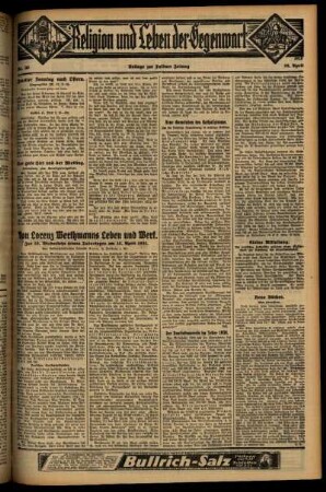 Dritte Ausgabe vom Sonntag, den 19. April 1931.