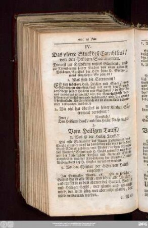 IV. Das vierte Stuck deß Catechismi, von den Heiligen Sacramenten.
