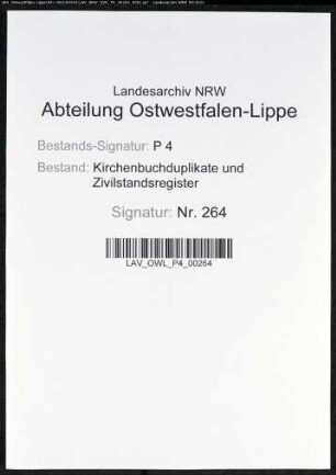 Kirchenbuchduplikat der evangelischen Gemeinde Wickede, Stadt Dortmund (GHT 1851-1864). (Gemeinde: Evangelisch-Reformierte Gemeinde)