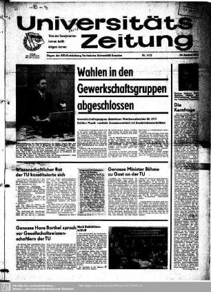 1972: Universitäts-Zeitung