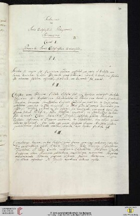 Materia: Tentaminis ex Juris Ecclesiastici Prolegomenis Summarium. Caput I. Præcognita Juris Ecclesiastici Universalis