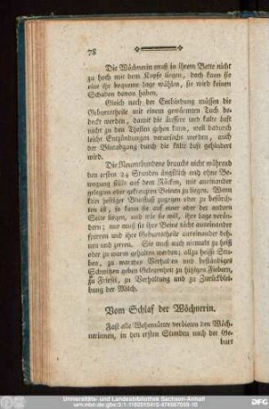 Vom Schlaf der Wöchnerin.