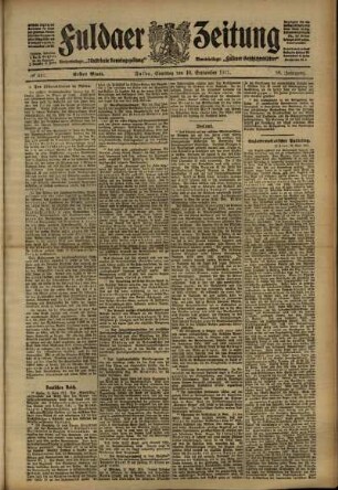 Erste Ausgabe vom Samstag, den 16. September 1911.