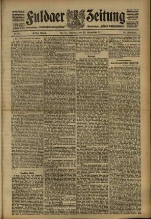 Erste Ausgabe vom Samstag, den 16. September 1911.