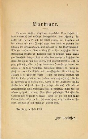 Der gegenwärtige Standpunkt der Städte-Reinigungs-Frage und die Einführung des Schwemmkanalisations-Systems in München