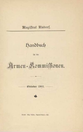 Handbuch für die Armen-Kommissionen