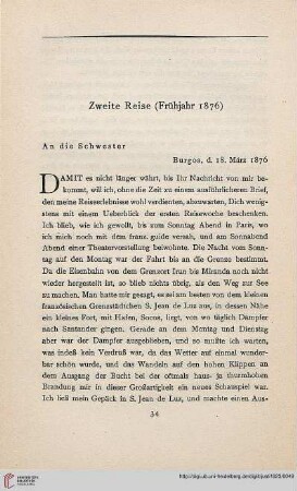 Zweite Reise (Frühjahr 1876)