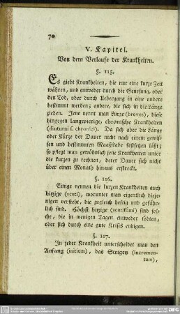 V. Kapitel. Von dem Verlaufe der Krankheiten