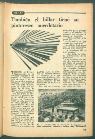 También el billar tiene su pintoresco anecdotario : Billar