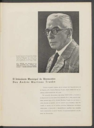 El Intendente Municipal de Montevideo Don Andrés Martínez Trueba