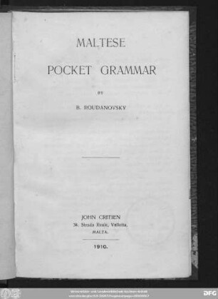 Maltese pocket grammar