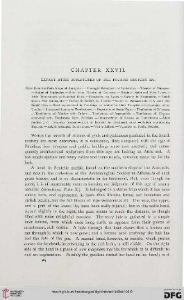 Chapter XXVII: Extant attic sculptors of the fourth century B.C.