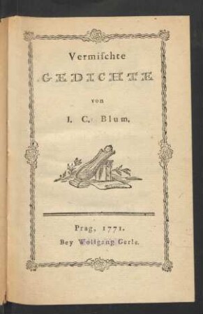 Vermischte Gedichte : von J. C. Blum