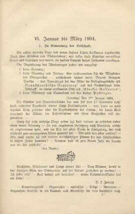 VI. Januar bis März 1804