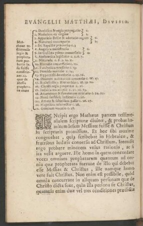 Evangelii Matthaei, Divisio.