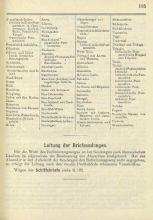 Leitung der Briefsendungen