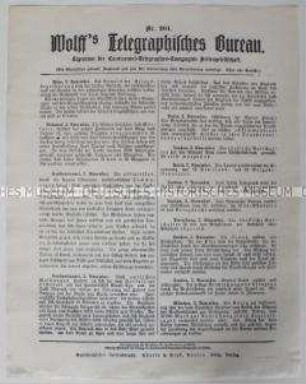Nachrichtenblatt zum Kriegsgeschehen im 1. Weltkrieg