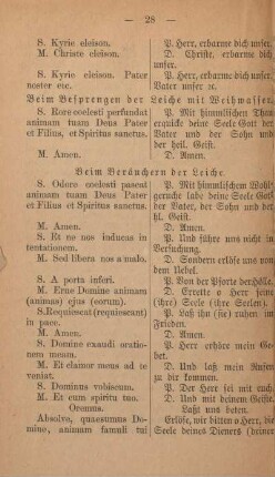 IX. Beim Begräbnis der Erwachsenen.