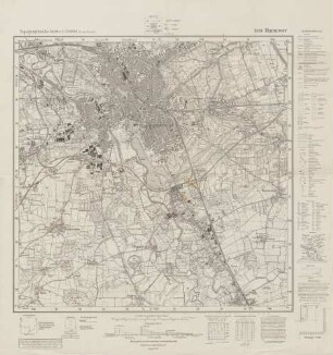 3624 Hannover, Topographische Karte 1:25000 (4cm - Karte)