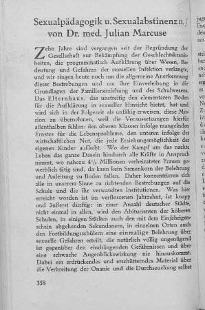 Sexualpädagogik u. Sexualabstinenz II.