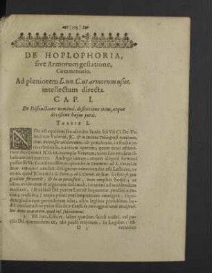 De Hoplophoria sive Armorum gestatione