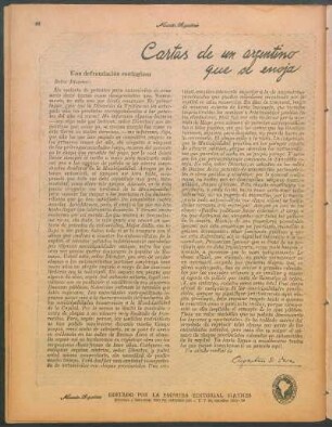 Cartas de un argentino que se enoja : Una defraudación contagiosa