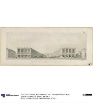 Berlin, Unter den Linden. Entwurf zu einem Kaufhaus. Perspektivische Ansicht