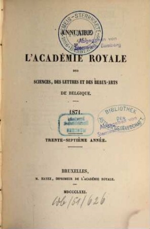 Annuaire. 37. 1871