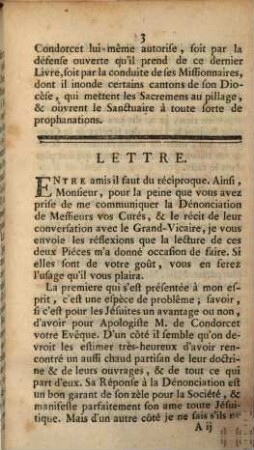 Lettre de M. l'Abbé ... à un Ecclésiastique d'Auxerre