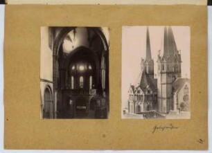 Marienkirche, Gelnhausen: Ansicht, Innenansicht (aus: Skizzen- und Fotoalbum 8)