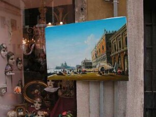 Venedig 2005 - Historisches Bild : Historische Bild an einem Schaufenster. Aufgenommen im Februar 2005 in Venedig