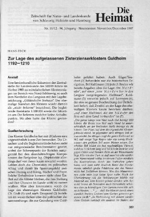 Nr. 11/12 - 94. Jahrgang - Neumünster, November/Dezember 1987