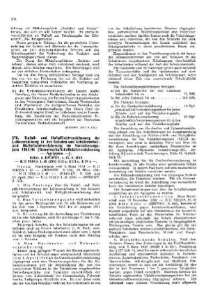 Unfall- und Haftpflichtversicherung der Leibeserziehung in den Schulen und Schülerunfall- und Haftpflichtversicherung im Versicherungsjahr 1943/1944 (Genehmigungskollektivversicherung) : [Körperliche Erziehung] ; [Für das Reich] ; [Amtliche Erlasse] ; [Amtlicher Teil]