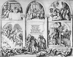 Titelblatt zu den Nibelungen, Peter Cornelius, Federzeichnung, Frankfurt am Main, Städelmuseum