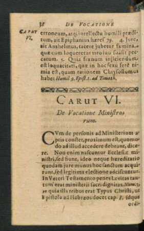 Caput VI. De Vocatione Ministrorum.